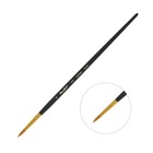 Кисть Синтетика, круглая, Жесткая, укороченная вставка, Roubloff серия 1317 № 6, ручка длинная чёрная матовая, жёлтая обойма - фото 8604801