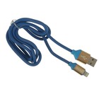 Кабель Krutoff, USB - Lightning, 2.1 А, 1.2 м, синий - Фото 1