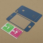 Стекло защитное цветное Krutoff Group для iPhone 4/4S на две стороны с 3D-рисунком (blue) - Фото 2