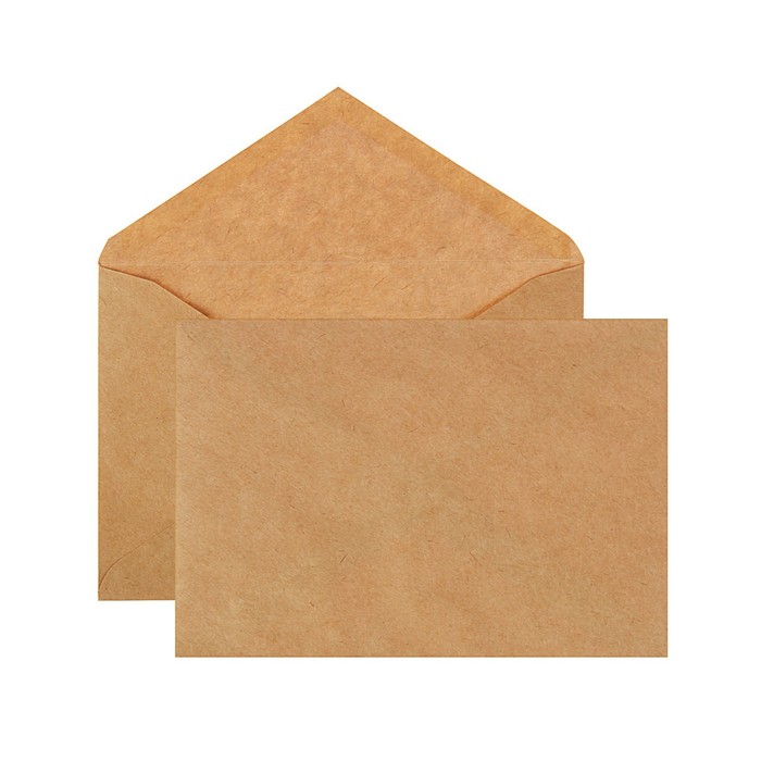 Конверт почтовый крафт С6, 114×162 мм, треугольный клапан, клей, 80-90 г/м², в упаковке 1000 штук - Фото 1