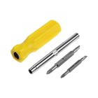 Отвертка комбинированная ТУНДРА, 4 в 1, пластиковая рукоятка, PH1/SL4 PH2/SL5×75 мм МИКС - Фото 3