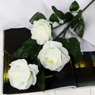 Цветы искусственные "Роза Жанна" 10х61 см, белый - фото 320004490