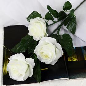 Цветы искусственные "Роза Жанна" 10х61 см, белый