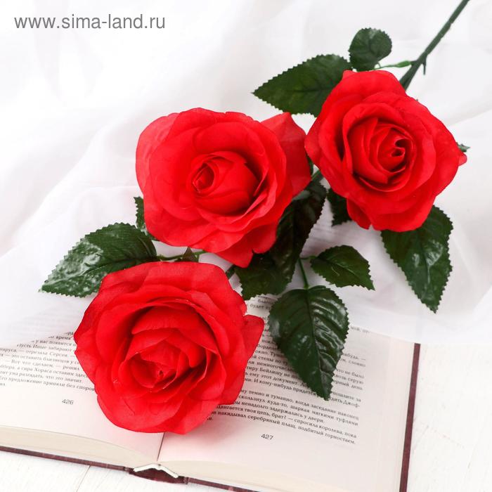Цветы искусственные "Роза Жанна" 10х61 см, красный - Фото 1