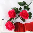 Цветы искусственные "Роза Жанна" 10х61 см, малиновый - фото 320004496