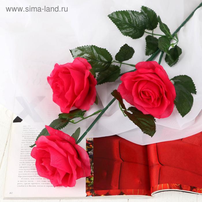 Цветы искусственные "Роза Жанна" 10х61 см, малиновый - Фото 1