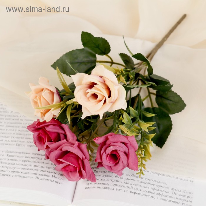 Букет "Розы с завитками" 26 см, микс - Фото 1