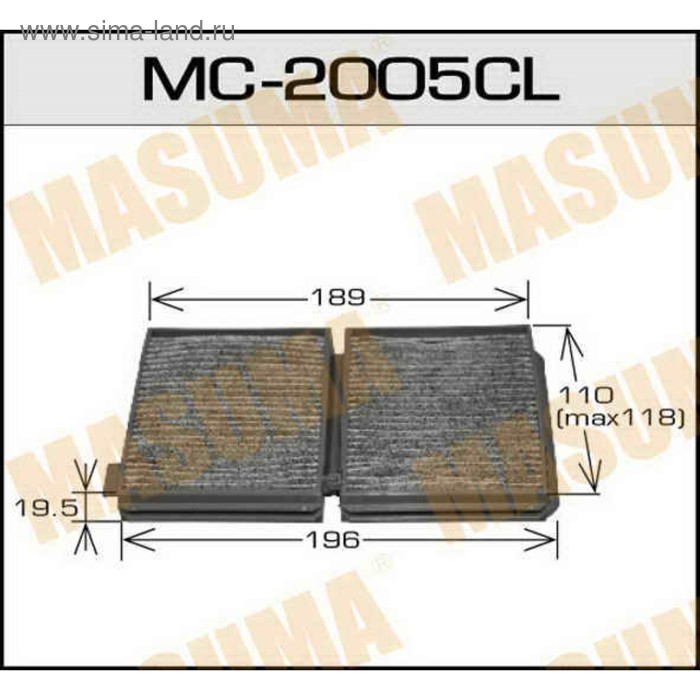 Фильтр салонный угольный Masuma MC2005CL - Фото 1