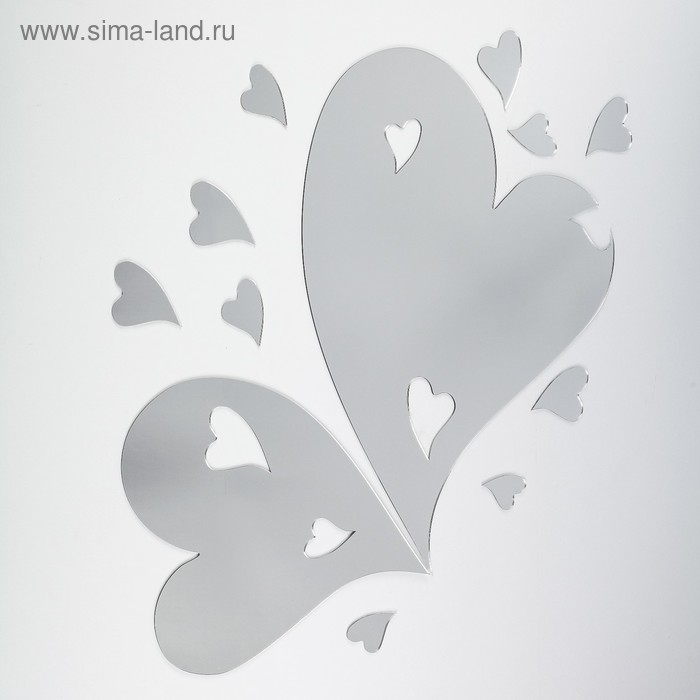 Зеркало «Влюбленные сердца», 50 × 50 см - Фото 1