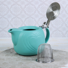 Чайник заварочный 700 мл "Сердца", с ситом, цвет бирюзовый - Фото 5