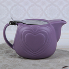 Чайник заварочный 700 мл "Сердца", с ситом, цвет сиреневый - Фото 5