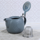 Чайник заварочный 700 мл "Сердца", с ситом, цвет серый - Фото 5