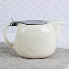 Чайник заварочный 700 мл "Сердца", с ситом, цвет молочный - Фото 4