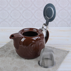 Чайник заварочный 700 мл "Сердца", с ситом, цвет коричневый - Фото 3