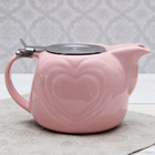 Чайник заварочный 700 мл "Сердца", с ситом, цвет розовый - Фото 4