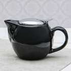 Чайник заварочный 500 мл "Глянец", с ситом, цвет чёрный - Фото 1