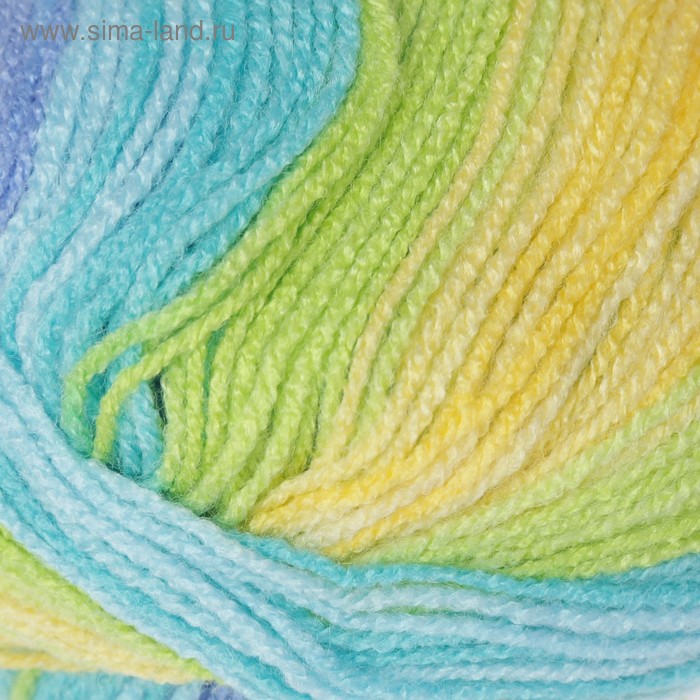 Пряжа "Sekerim  batik" 100% акрил 320м/100гр (4789 желт-зел-бирюз)