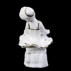 Сувенир керамика под фарфор "Маленькая балеринка на пуфе" белая с золотом 8х5х5 см - Фото 4