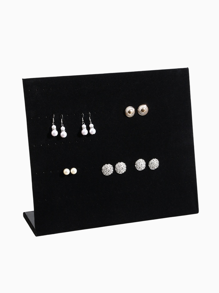 Подставка под серьги QF, 60 пар, 5 рядов, 33×9×28 см, чёрная - Фото 1