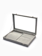 Шкатулка для украшений 10 крючков и 8 полос, 35×24×5, стеклянная крышка, серая - Фото 5