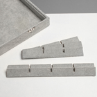 Шкатулка для украшений 9 полос, 12 ячеек, 35×24×4.5, стеклянная крышка, серая - Фото 4