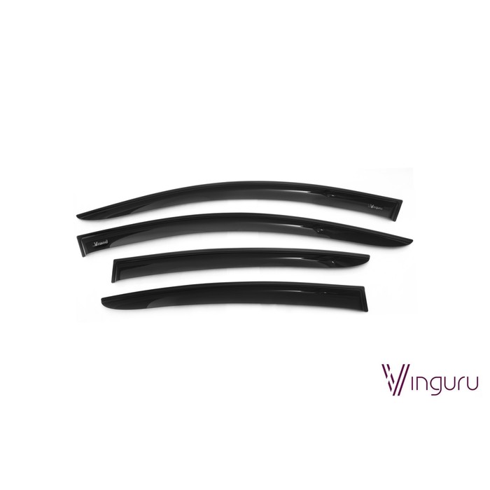 Ветровики Vinguru для Opel Insignia 5d 2008-2015, хэтчбек, накладные, скотч, акрил, 4 шт