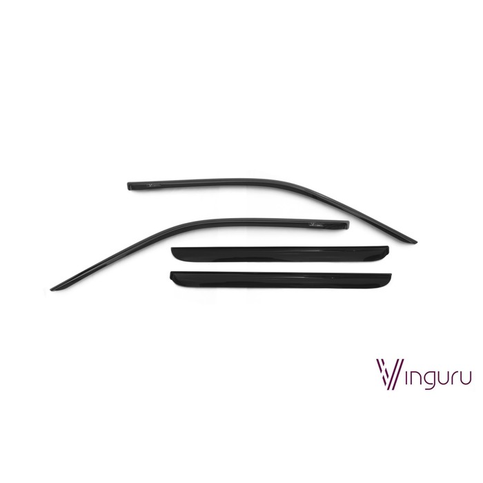 Ветровики Vinguru для Subaru Forester II 2002-2008, кросс, накладные, скотч, акрил, 4 шт