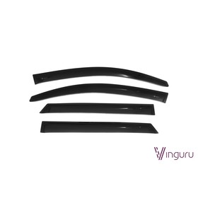 Ветровики Vinguru для Hyundai Tucson III 2015-2016, накладные, скотч, акрил, 4 шт