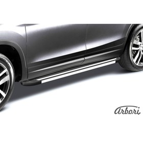 Защита штатных порогов алюминиевый профиль Arbori 'Luxe Black' 1700 черная Chery TIGGO 5 2014-