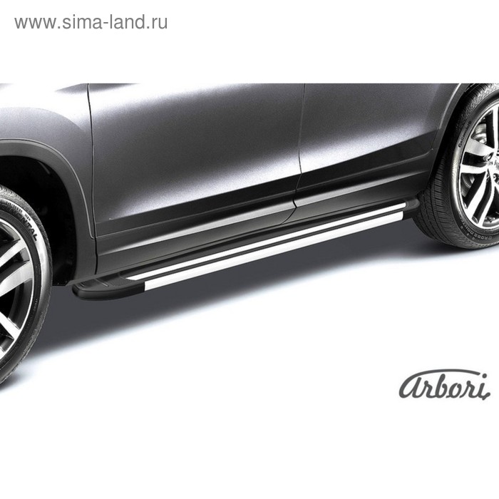 Защита штатных порогов алюминиевый профиль Arbori "Luxe Black" 1700 черная Chery TIGGO 5 2014- - Фото 1