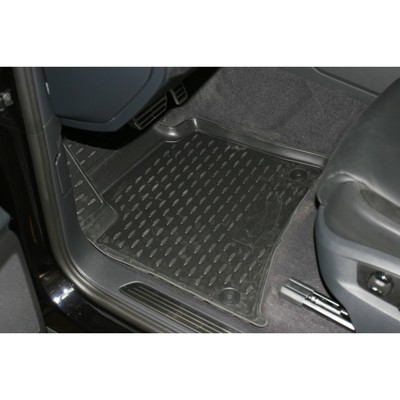 Коврики в салон VW Touareg 2010-2016, 4 шт. (полиуретан, бежевые)