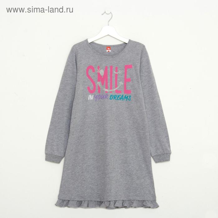 Сорочка для девочки, рост 158 см, цвет серый меланж CAJ 5319 - Фото 1
