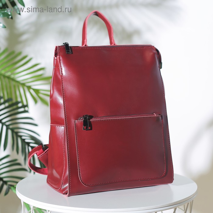 Рюкзак, отдел на молнии, с расширением, 4 наружных кармана, цвет бордовый - Фото 1