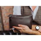 Клатч мужской, отдел на молнии, наружный карман, с ручкой, цвет коричневый - Фото 1