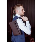 Клатч мужской, отдел на молнии, наружный карман, с ручкой, цвет коричневый - Фото 7