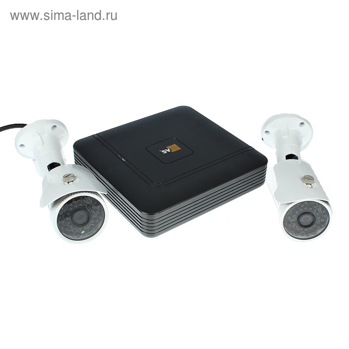 Комплект видеонаблюдения SVIP-Kit202S, IP, 1080Р (FullHD), 2 уличные камера - Фото 1