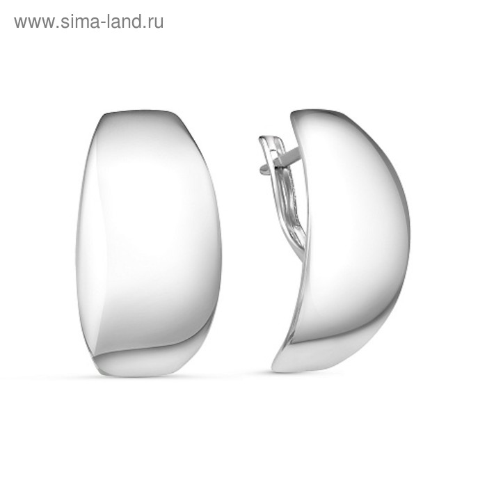 Серьги «Минимализм» пластина, посеребрение с оксидированием - Фото 1