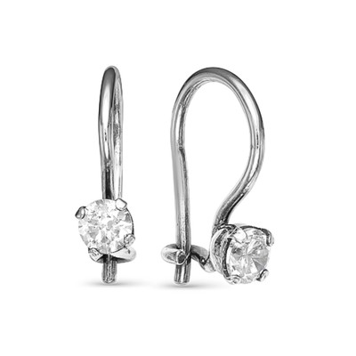 Серьги детские «Крошка», цвет белый, посеребрение с оксидированием