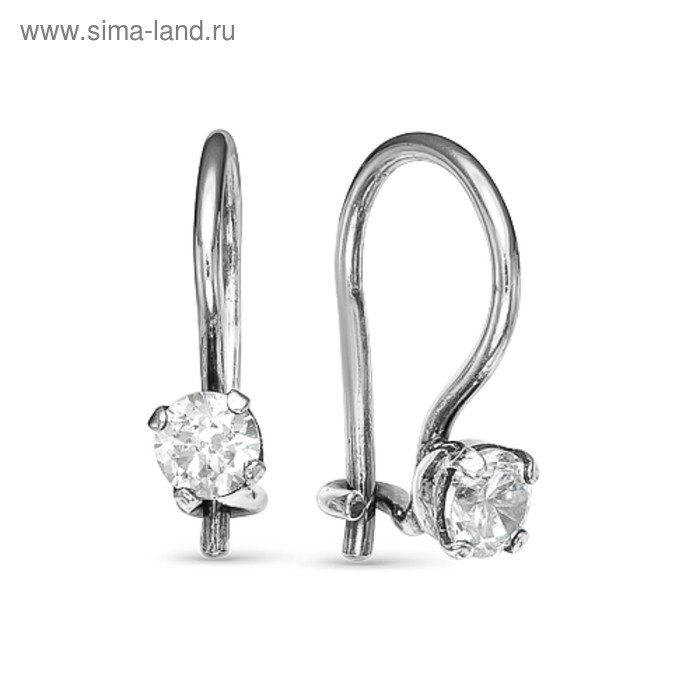 Серьги детские «Крошка», цвет белый, посеребрение с оксидированием - Фото 1