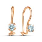 Серьги детские «Крошка», розовое золочение, цвет голубой - Фото 1