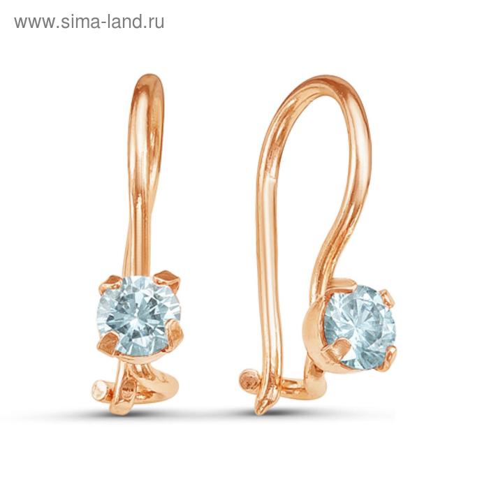Серьги детские «Крошка», розовое золочение, цвет голубой - Фото 1