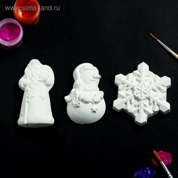 Набор для раскраски с подвесом «Новогодний» 10×7 см 3 шт. - Фото 1