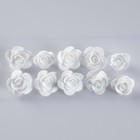 Набор цветов для  декора "Роза", из фоамирана, D= 3 см, 10 шт, белый - Фото 1