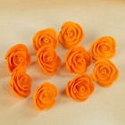 Набор цветов для  декора "Роза", из фоамирана, D= 3 см, 10 шт, оранжевый - Фото 1