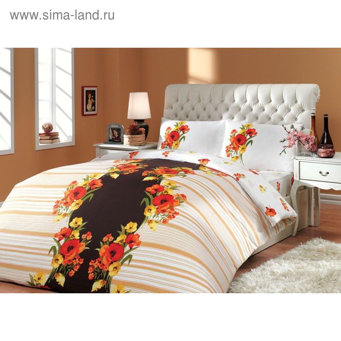 КПБ «DREAM» 1, 5 сп., размер 160 х 220 см, 160 х 240 см, 50 х 70 см, 70 х 70 см по 1 шт., цвет коричневый, ранфорс - Фото 1