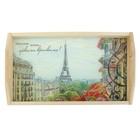 Поднос деревянный для завтрака "Париж", стеклянная поверхность, МАССИВ, 50х7х29,5 - Фото 2