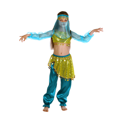 Карнавальный костюм "Алсу. Морская волна", повязка, топ с рукавами, штаны, р-р 28, рост 98-104 см