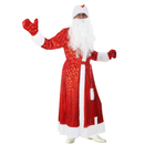 Карнавальный костюм Деда Мороза "Золотые снежинки", шуба, пояс, шапка, варежки, борода, р-р 48-50, рост 176-182 см, мех МИКС - Фото 2