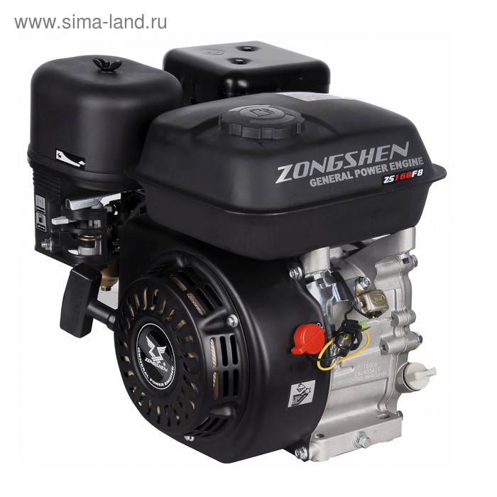 Двигатель ZONGSHEN ZS168FB, 4Т, бенз., 4.78 кВт/6.5 л.с., 196 см3, 3900 об/мин, d=20 мм - Фото 1