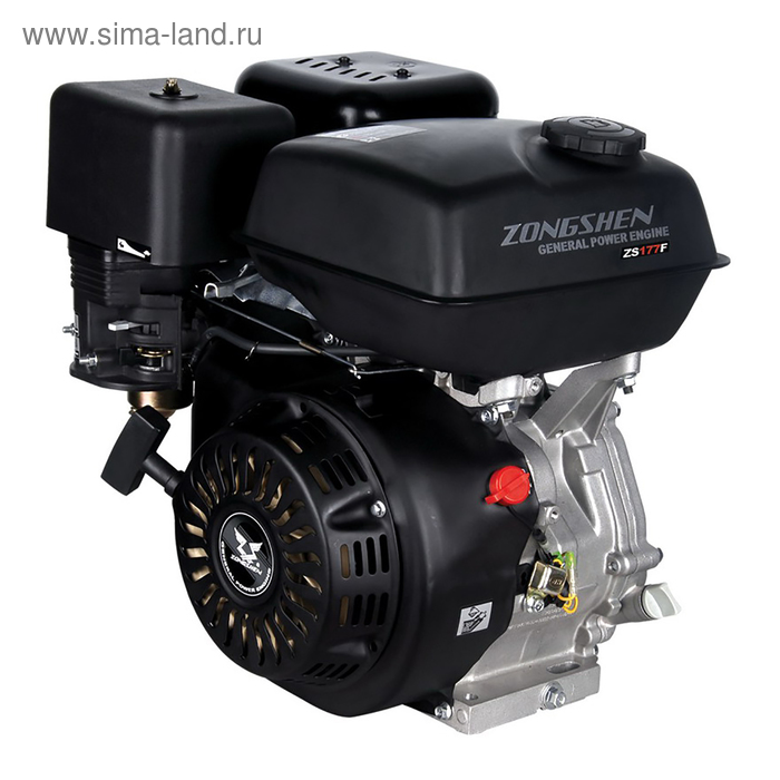 Двигатель ZONGSHEN ZS177F, 4Т, бенз., 6.6 кВт/9 л.с., 270 см3, 3900 об/мин, d=25 мм - Фото 1